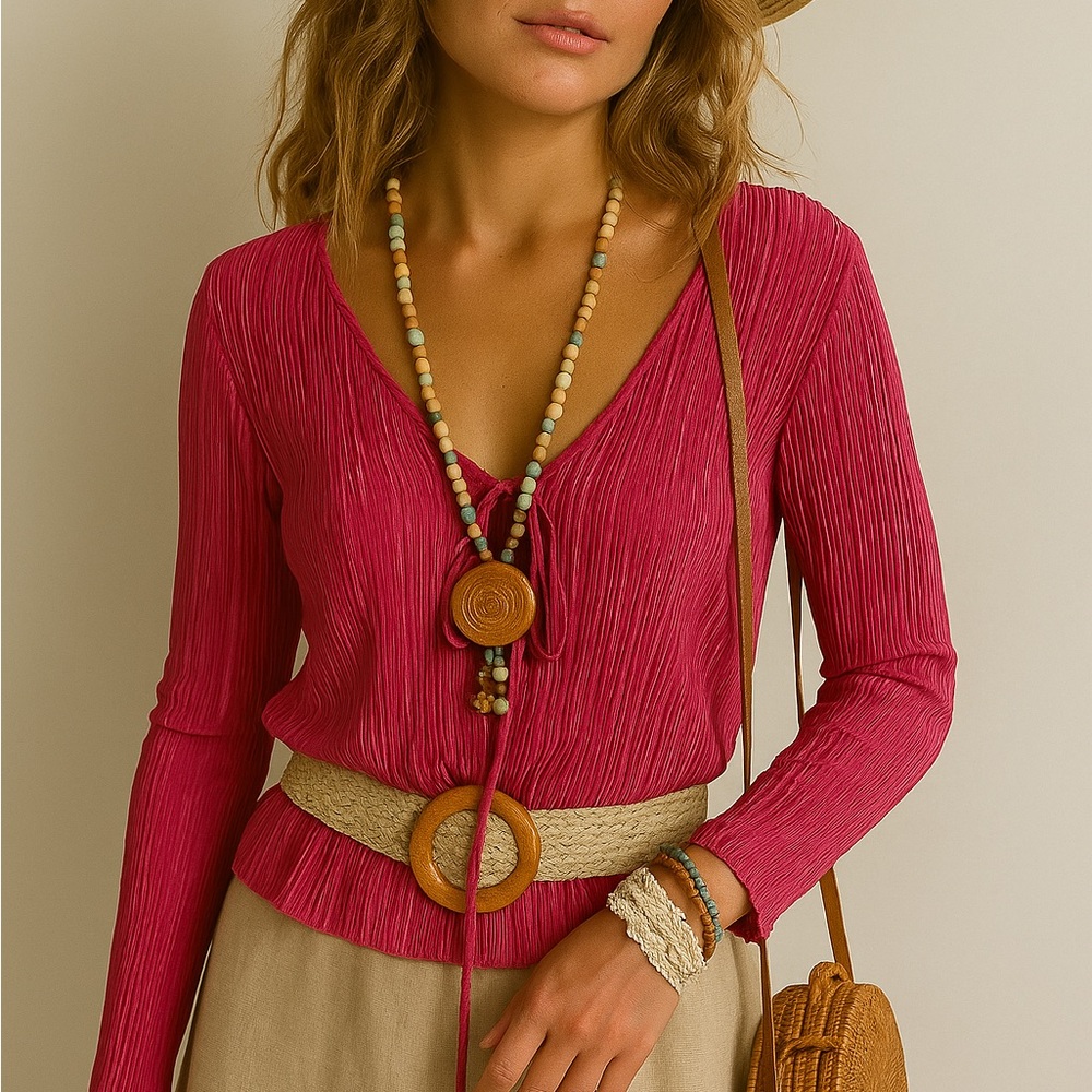 Chic Fuchsia Long Sleeve Top